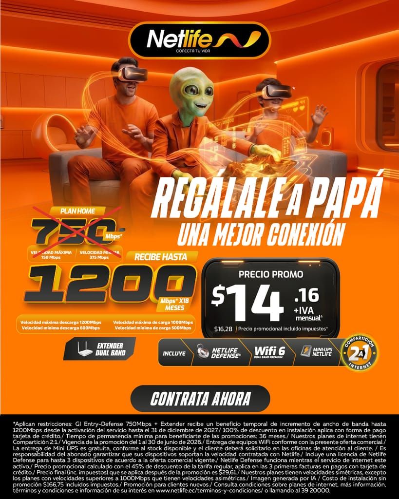Netlife Asesor Comercial Arturo Gómez Facebook ad: CAMBIATE A NETLIFE INTERNET DE ULTRA ALTA VELOCIDAD