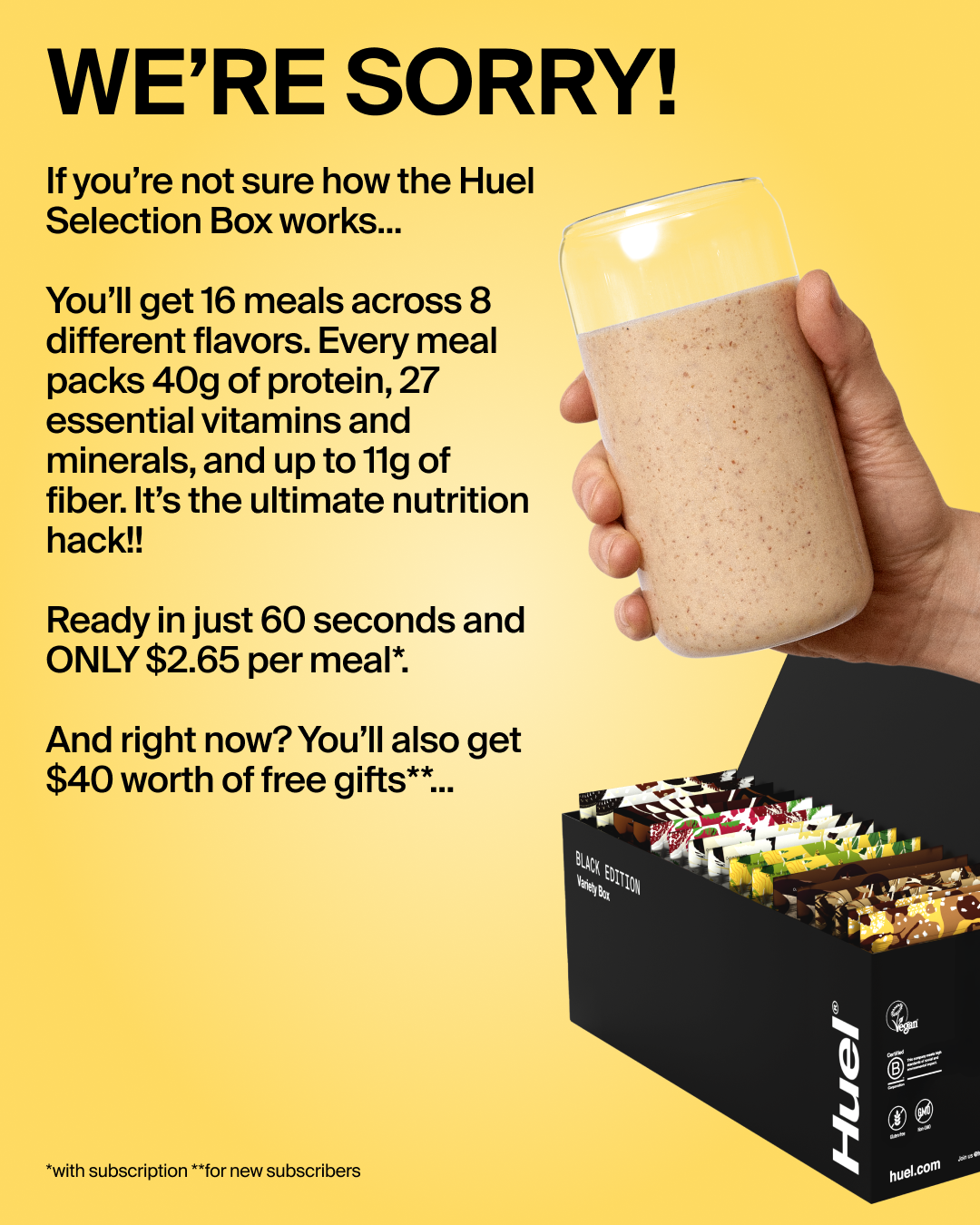 Huel Facebook ad