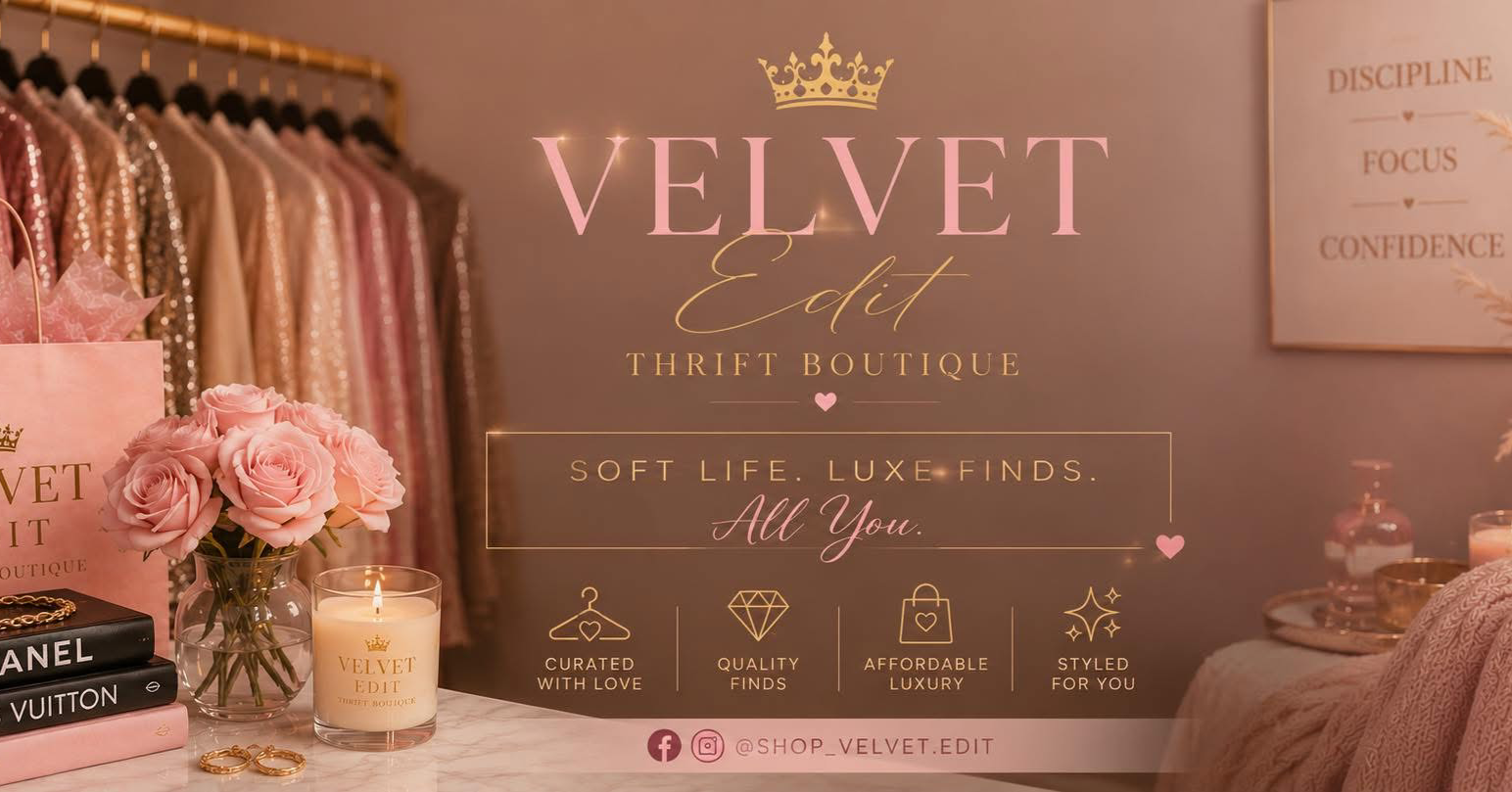 Velvet Edit Thrift Boutique Facebook ad: Soft Life Luxe Without the Price Tag �…