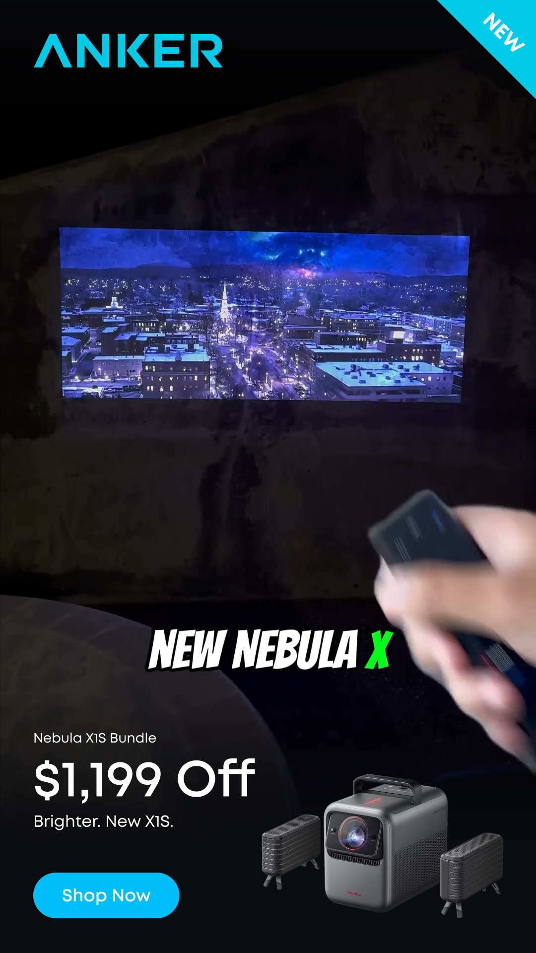 soundcore Facebook ad: Meet the Brighter X1S.