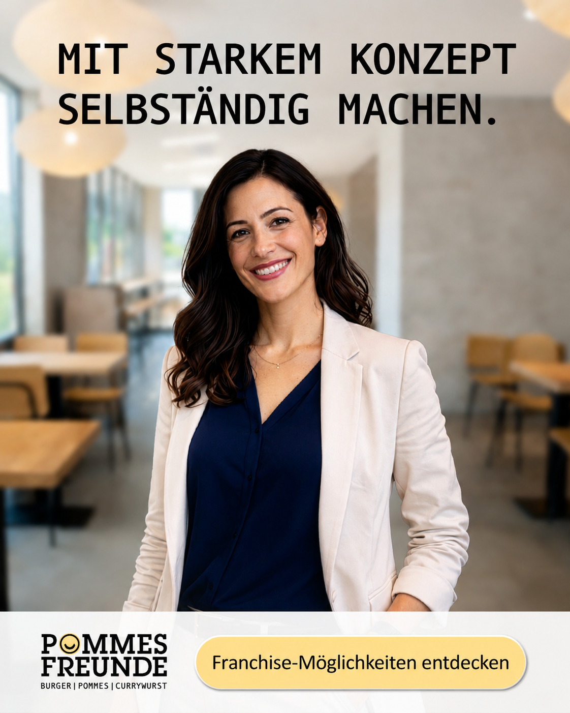 Pommes Freunde Facebook ad: Dein eigener Store. Deine Chance
