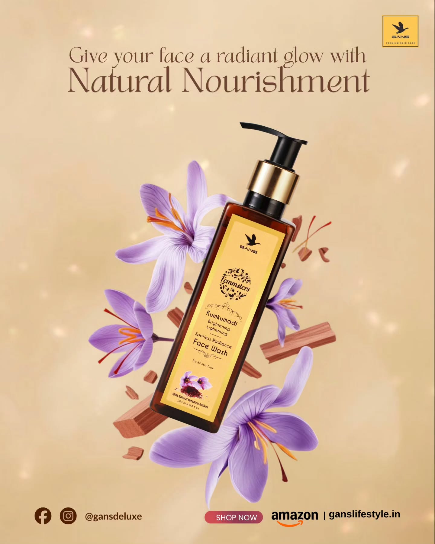 GANS Deluxe Facebook ad: Let your skin soak in the goodness of…