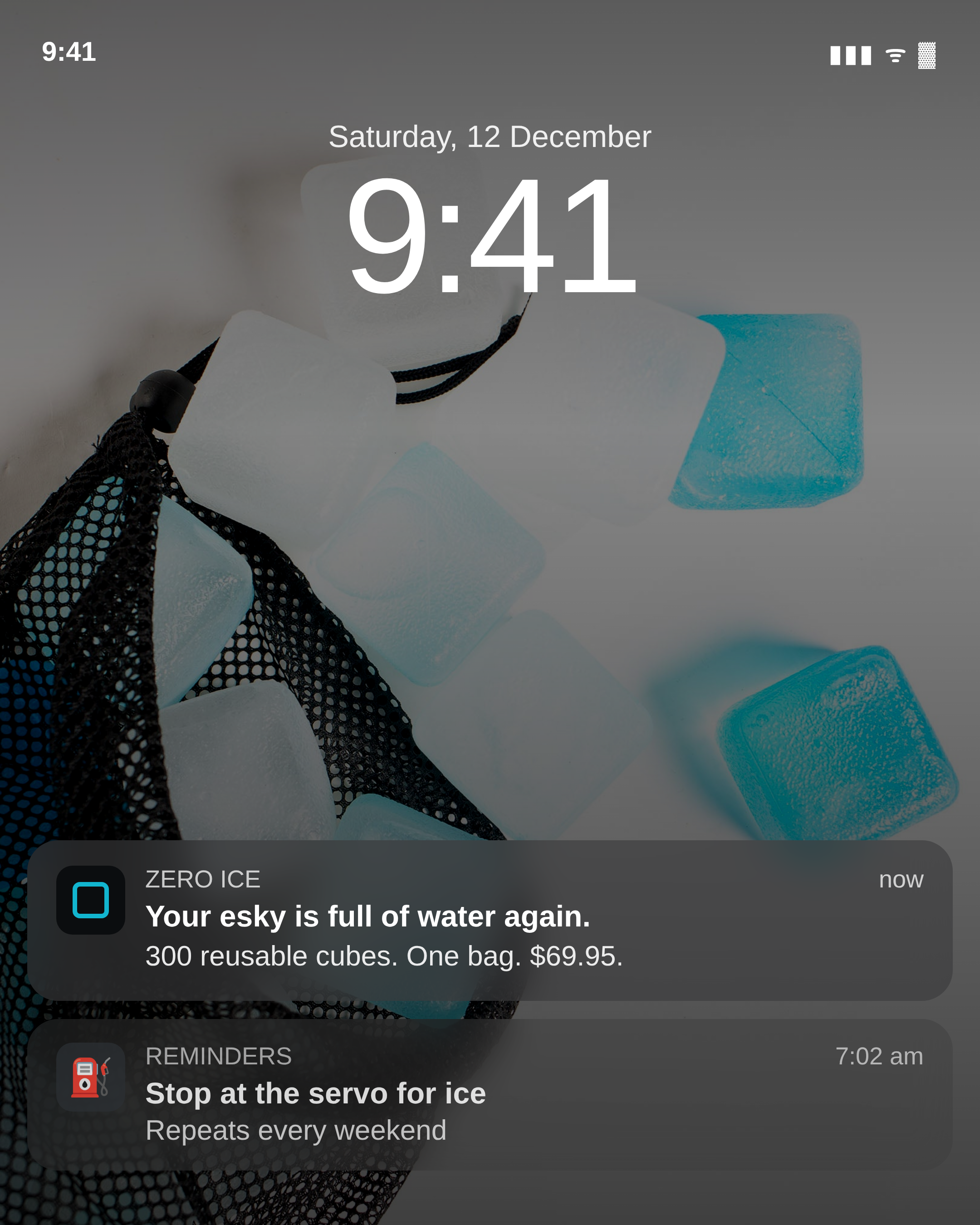 ZERO ICE Facebook ad