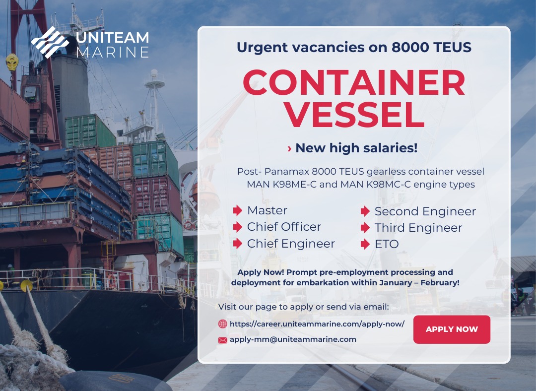 Uniteam Marine Facebook ad: Apply Now | Career | Uniteam Marine