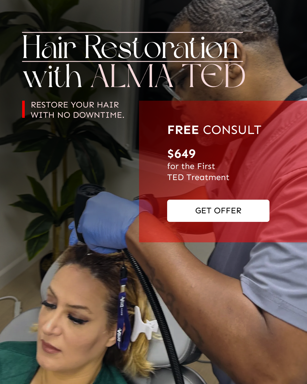 TS Hydration & Wellness Medical Center Facebook ad: The NEW way of reversing hair loss…