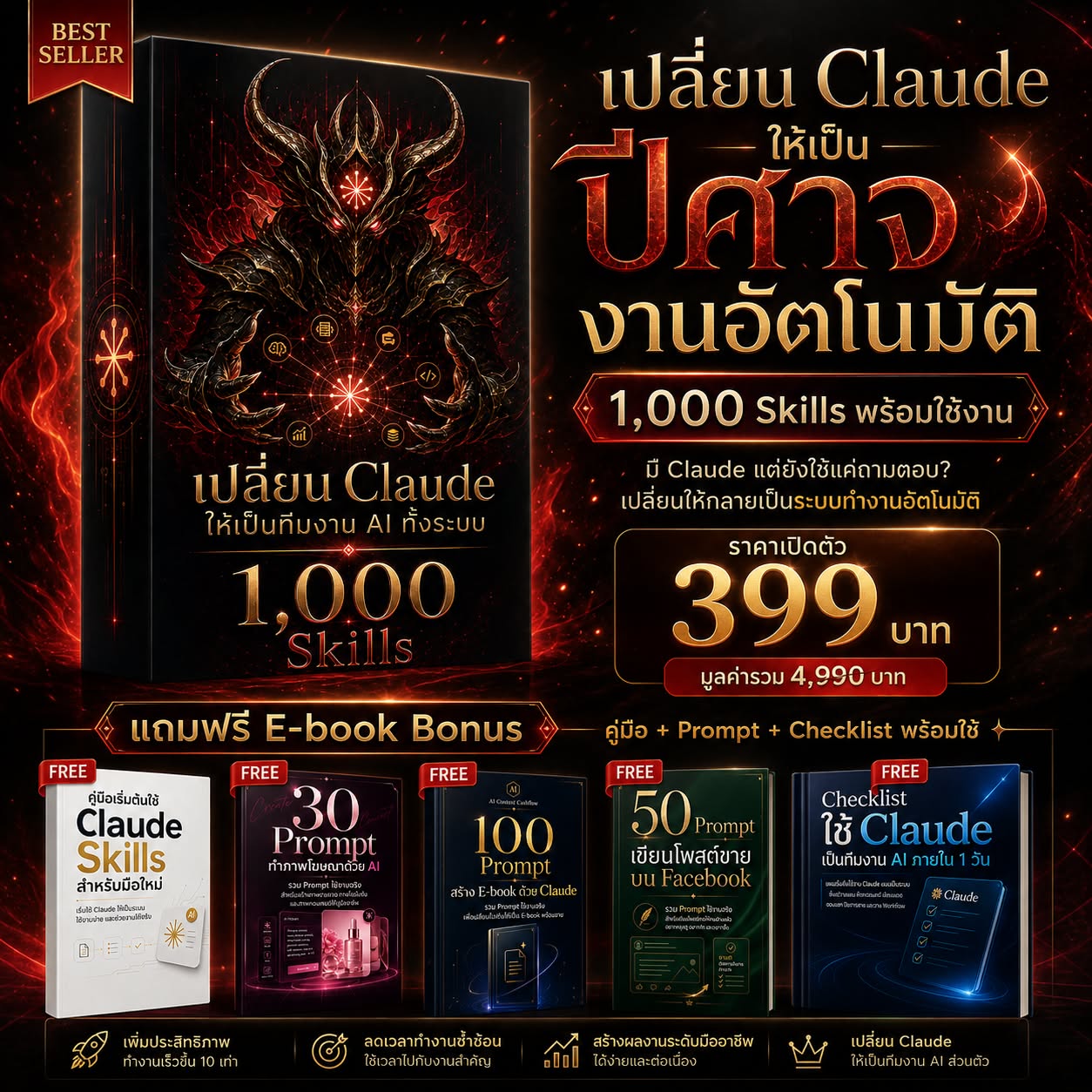 AI Content Cashflow Facebook ad: [4.9/5] สร้างปีศาจ AI ให้ทำงานแทนคุณทั้งระบบ