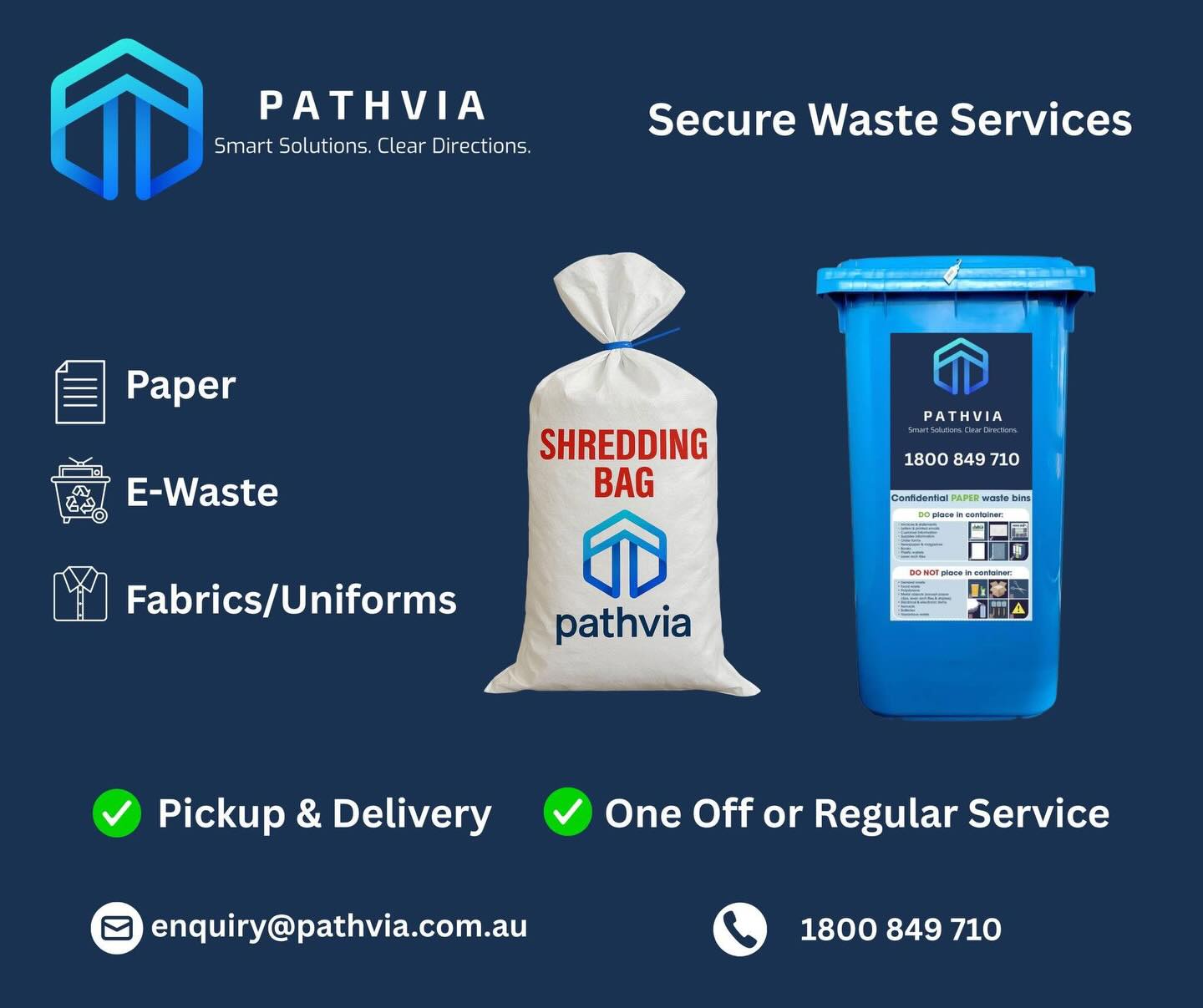 Pathvia Facebook ad: Protect your reputation with secure bin shredding.
