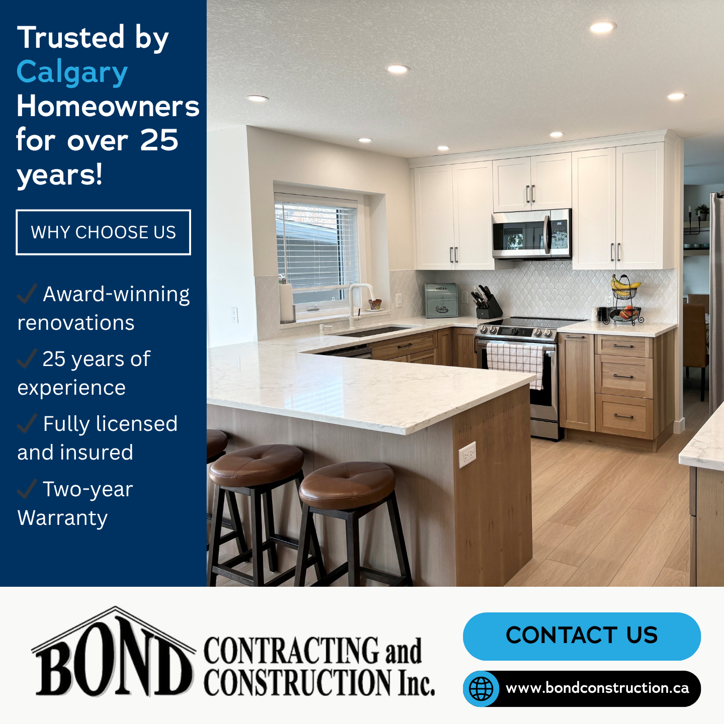 Bond Contracting & Construction Inc. Facebook ad: Beautifully Renovate Your Home