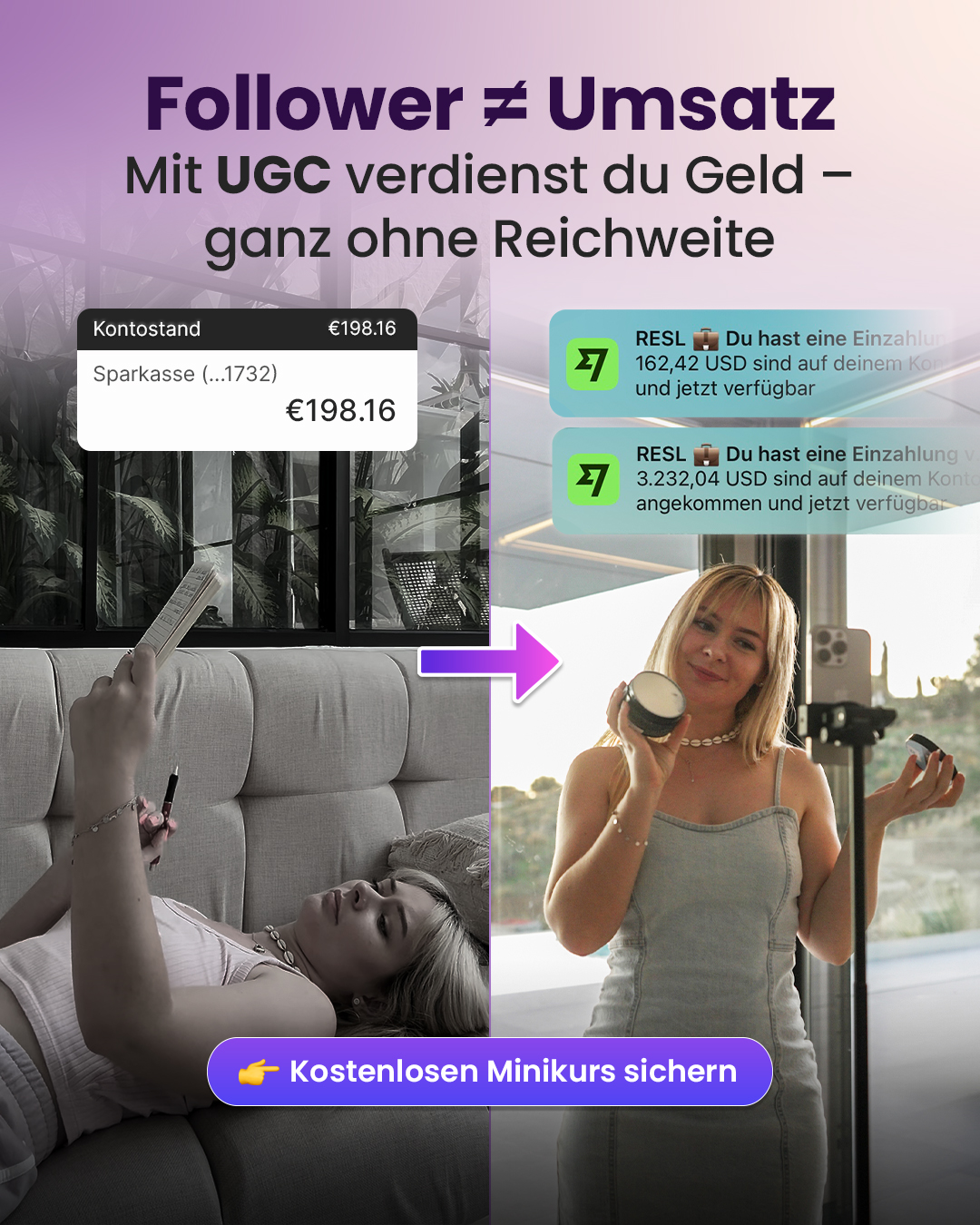 UGC Queen Facebook ad