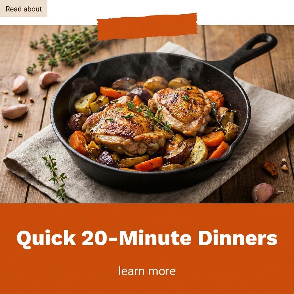 Made for You Facebook ad: Read About Quick 20-Minute Dinners