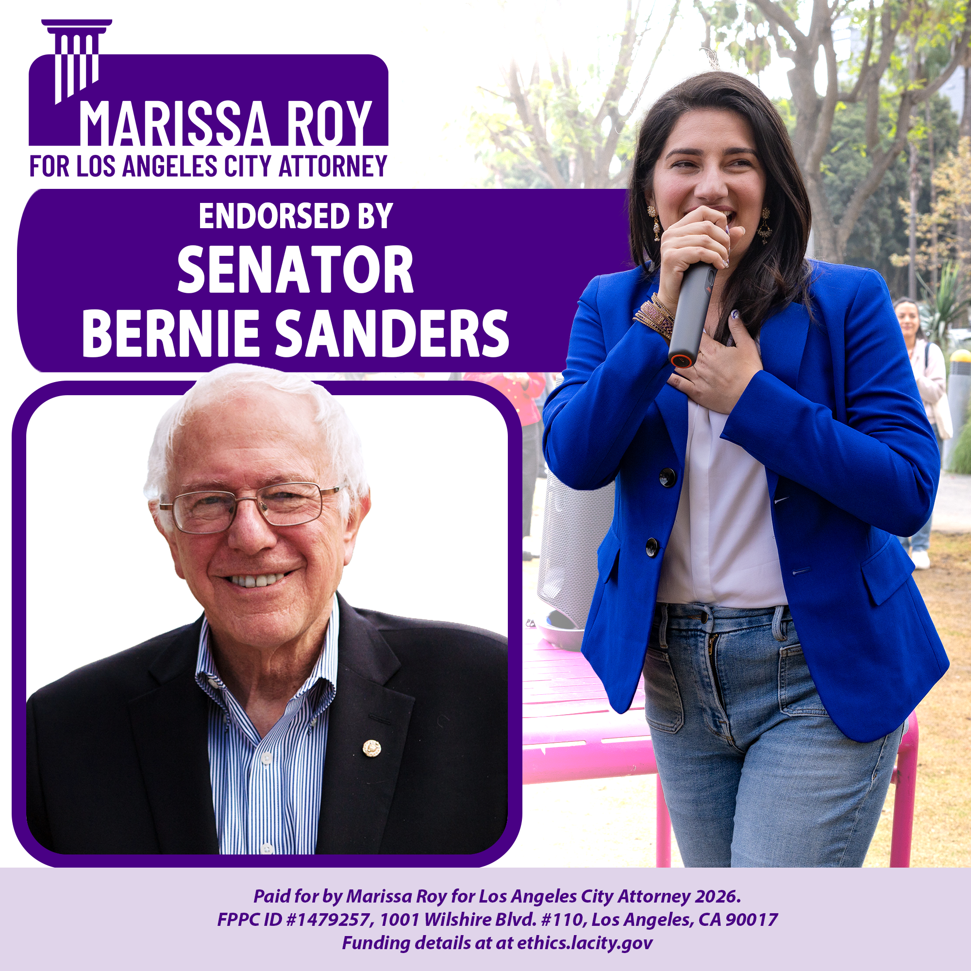 Marissa Roy for Los Angeles City Attorney Facebook ad: Vote for Marissa Roy by June 2