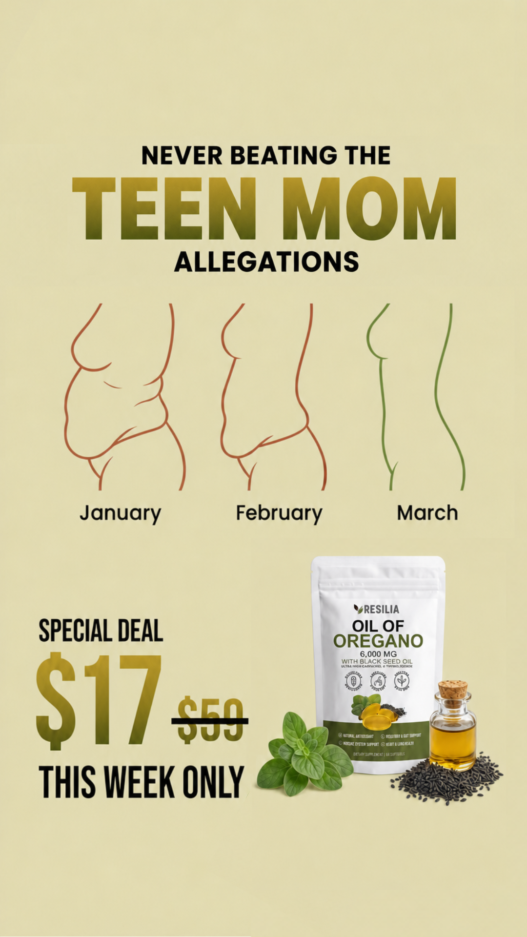 Belly Better Daily Facebook ad: Oregano Oil, Finally Done Right