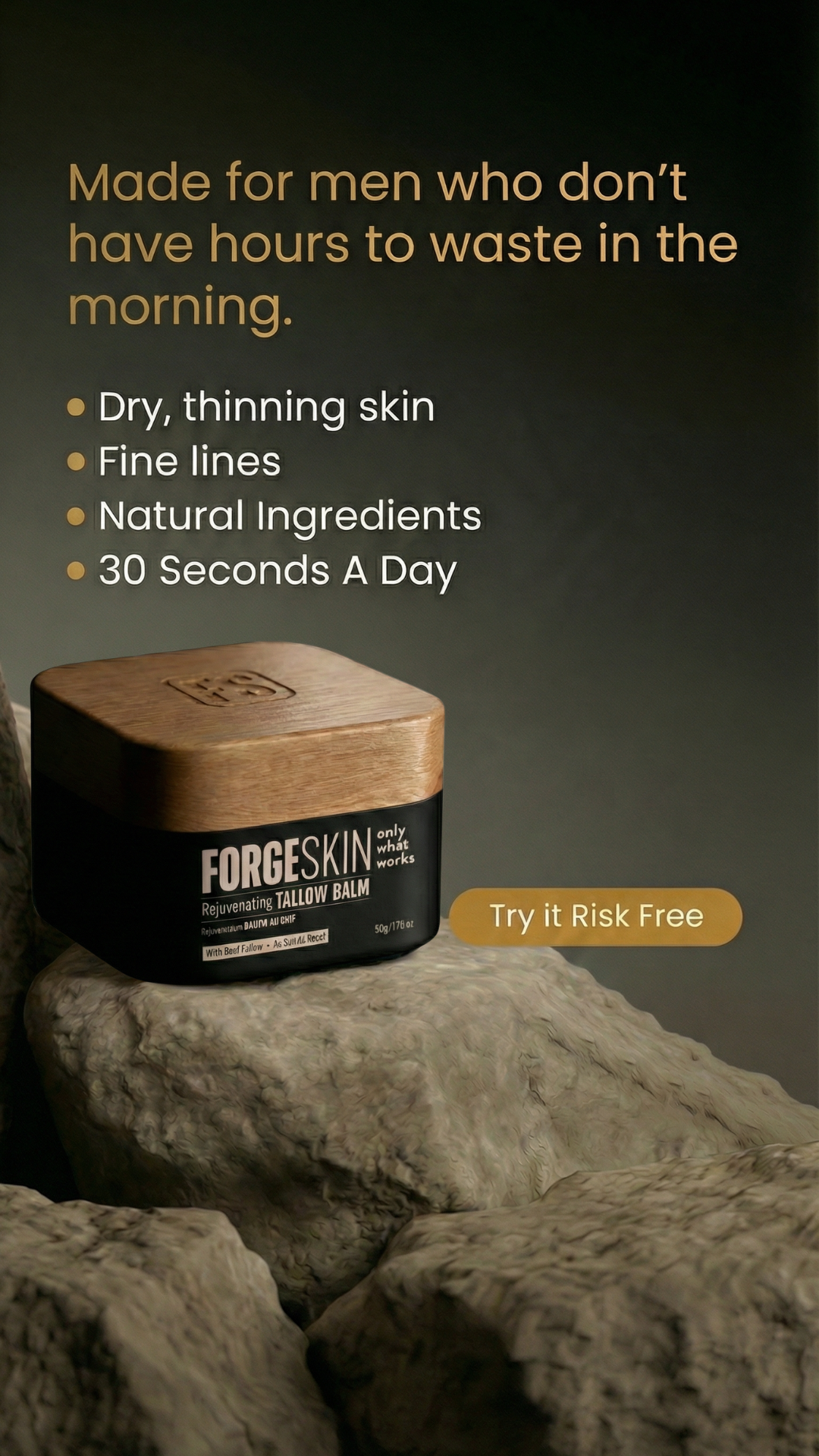 Real Men Real Stories Facebook ad: Get results or Your Money Back!