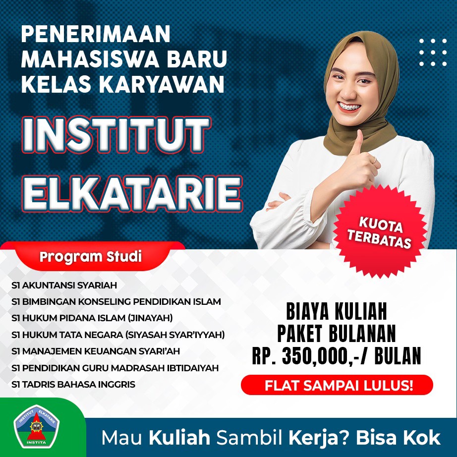 Institut Elkatarie Facebook ad: Hallo Semua, Ingin Kuliah Kelas Karyawan Yang Bisa…