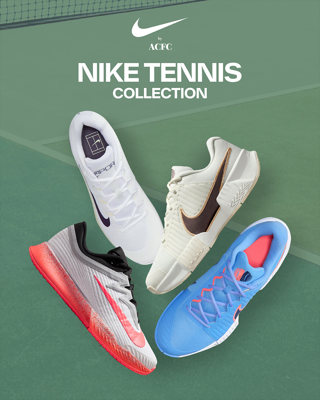 ACFC Swooshlife Facebook ad: NIKE TENNIS COLLECTION, WIN IN STYLE 