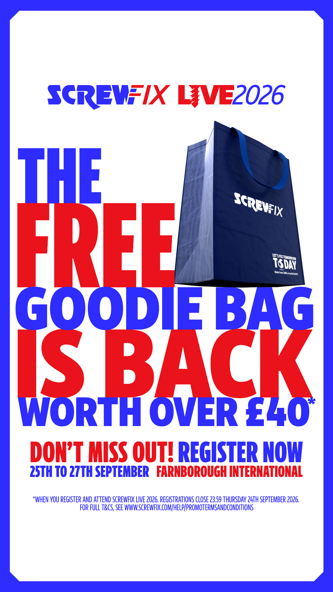 Screwfix Facebook ad: Screwfix Live 2026