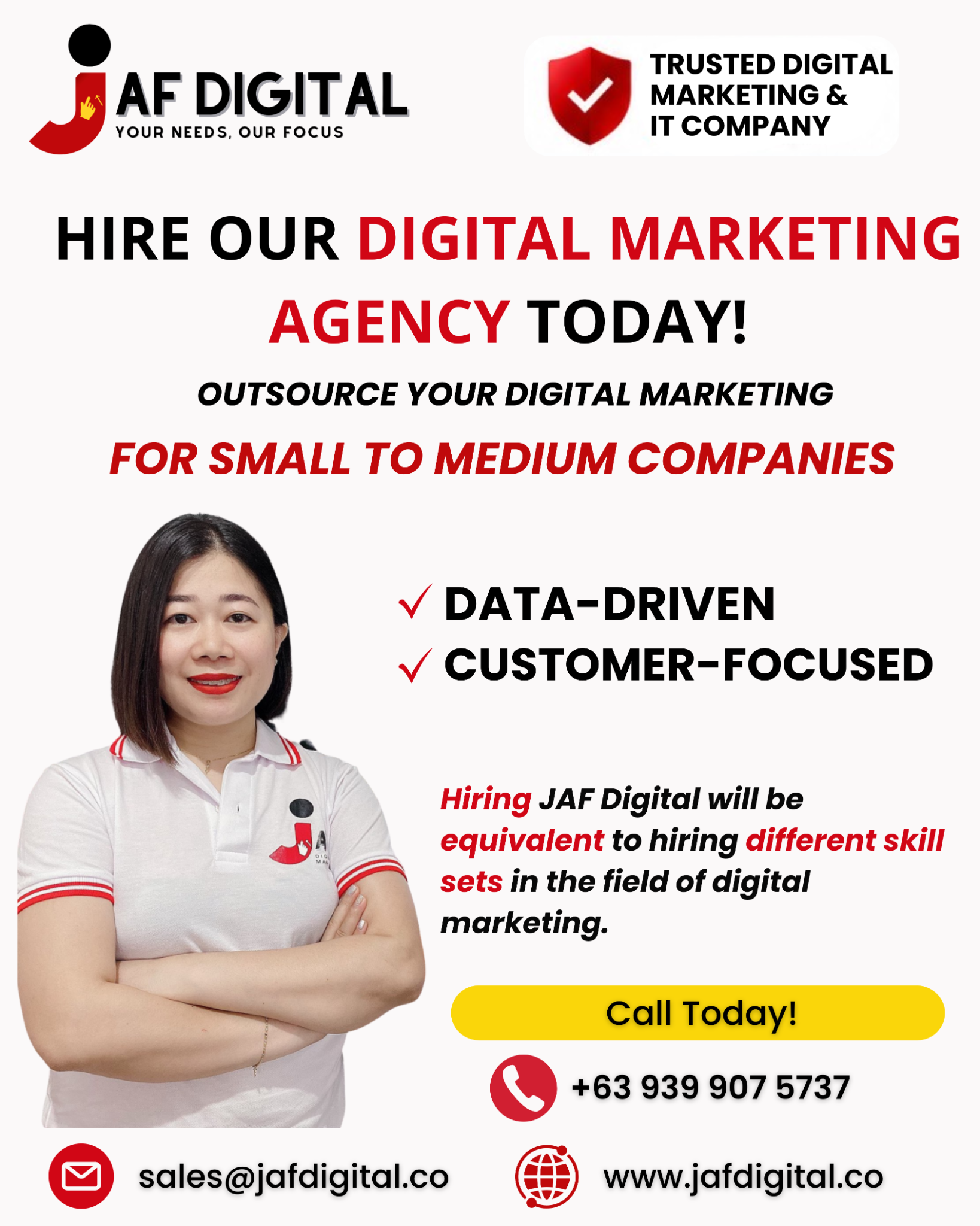 JAF Digital Facebook ad: We Will Develop & Design Your Website
