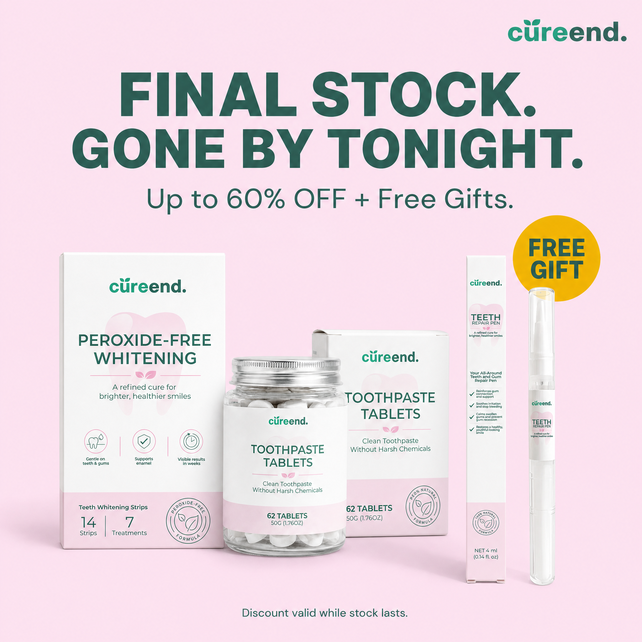 Cureend Facebook ad: Shop Cureend Gum Care, Up To 60% OFF
