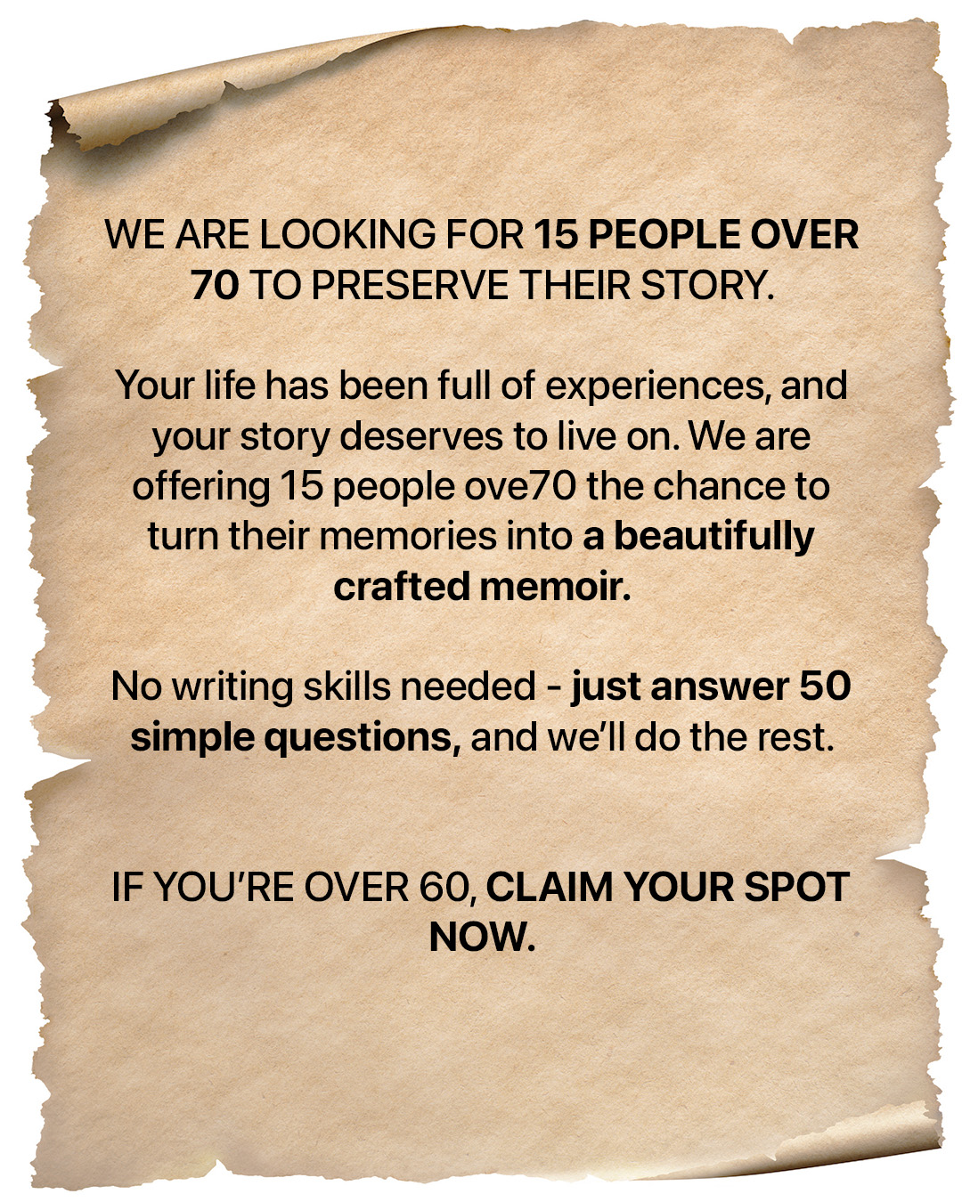 Memowrite Facebook ad