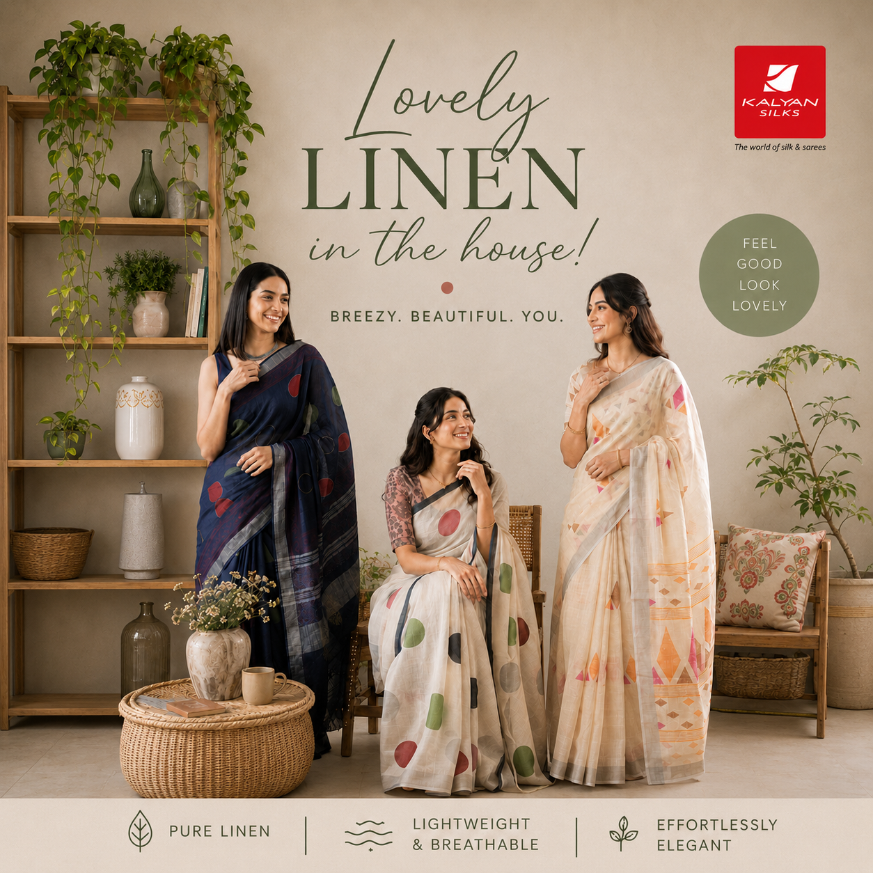 Kalyan Silks Online Facebook ad: Lovely Linen Is Here