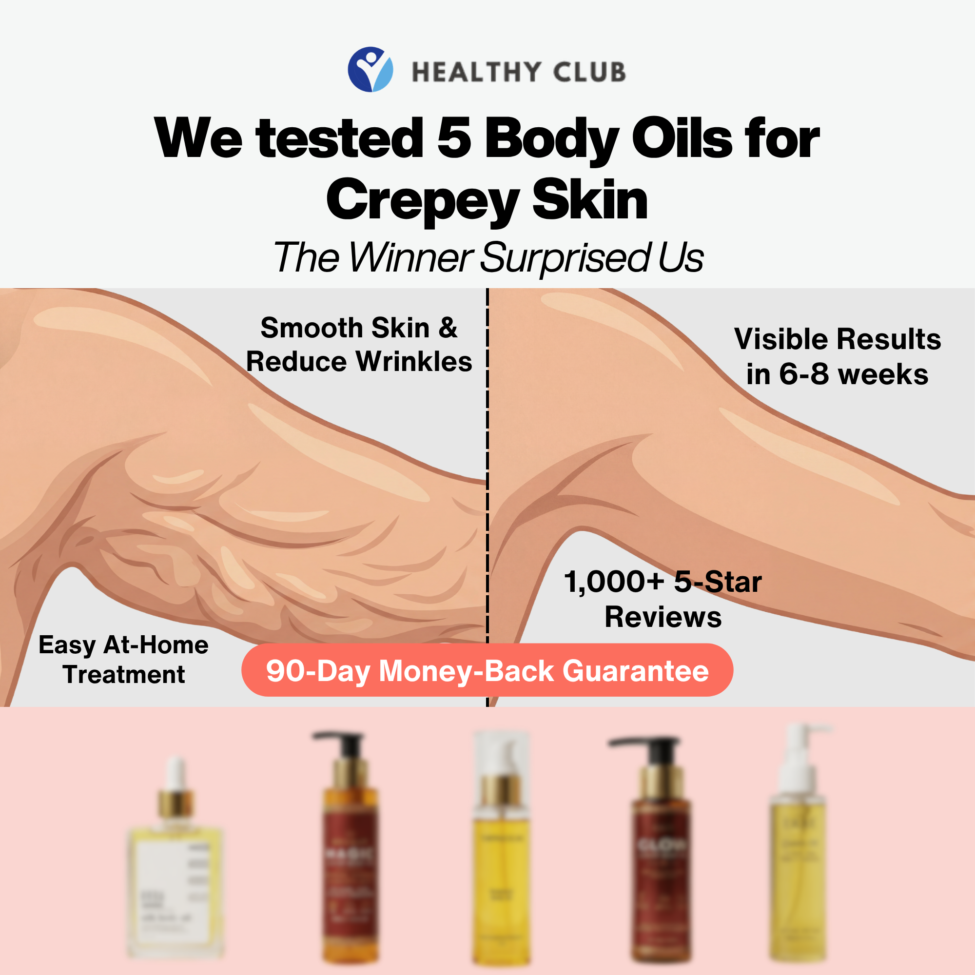 HealthyClub Facebook ad: Top 5 Body Oils for Crepey & Dry Skin of 2026