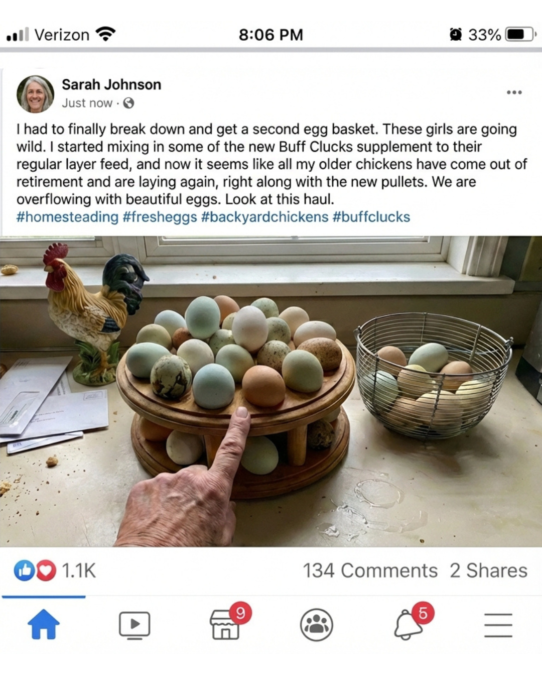 Buff Clucks Facebook ad