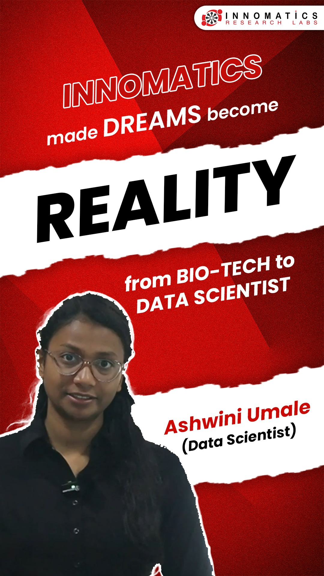 Innomatics Research Labs Facebook ad: From Biotechnology to Data Engineering!