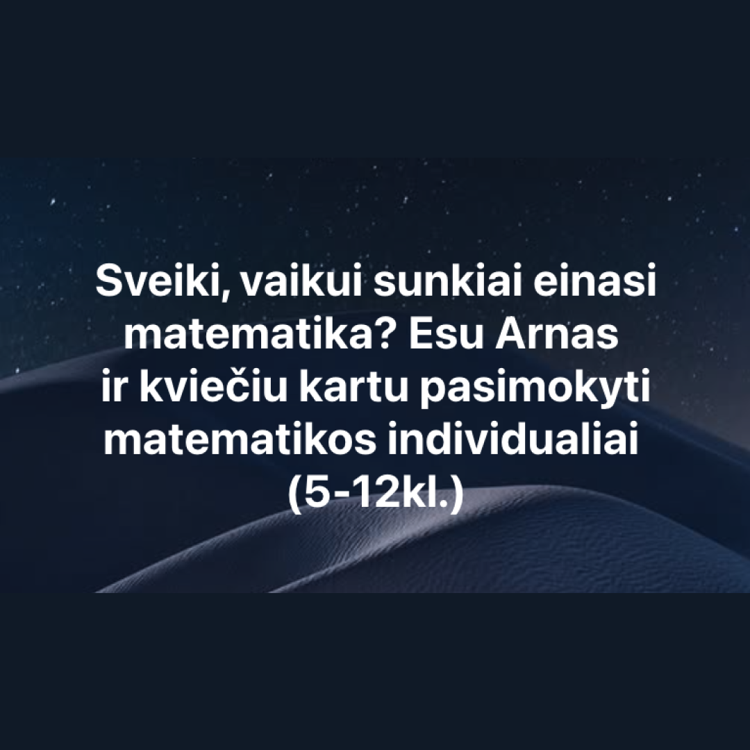 Matematikos korepetitorius Arnas Facebook ad: Išankstinė registracija