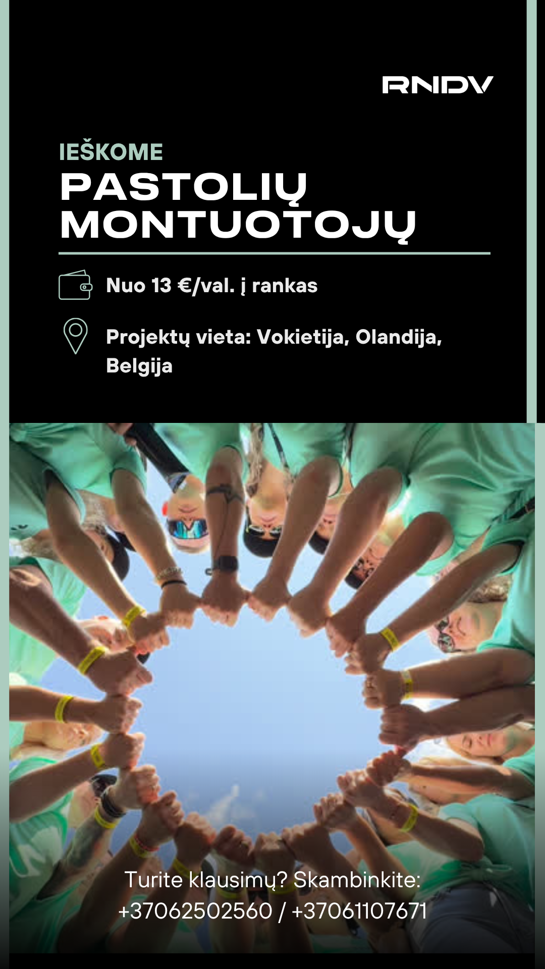 RNDV Facebook ad: Ieškome PASTOLININKŲ | Nuo 13 Eur/val. į rankas