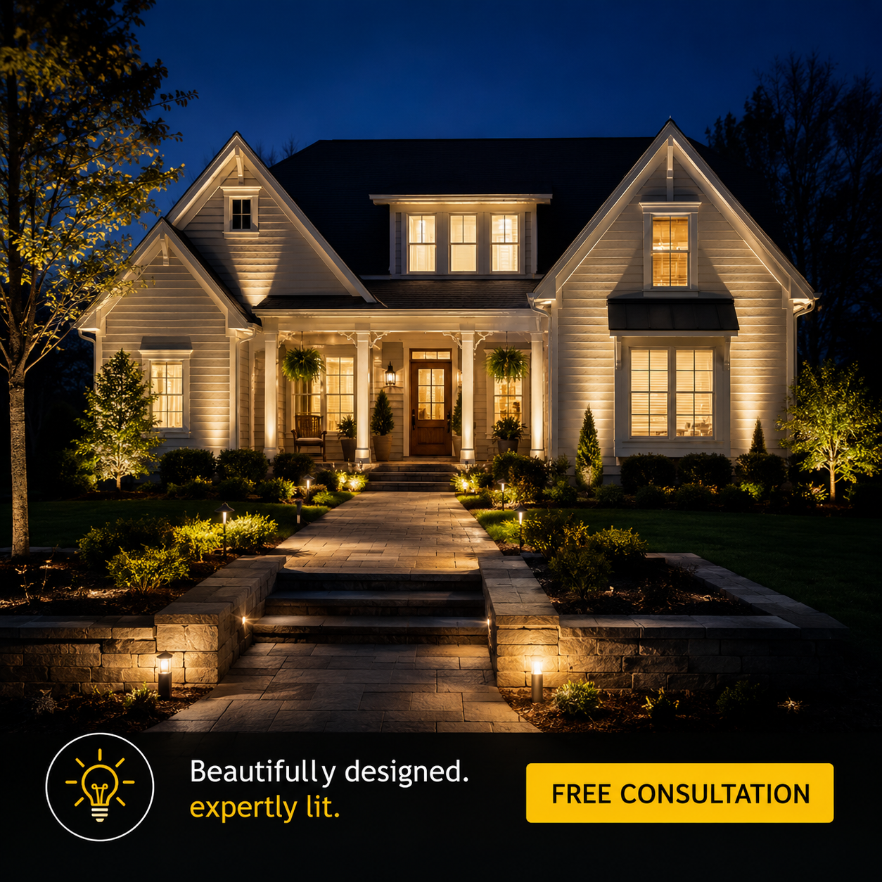 The Lighting Squad of Williamson County, TN Facebook ad: Schedule a Free Outdoor Lighting Consultation