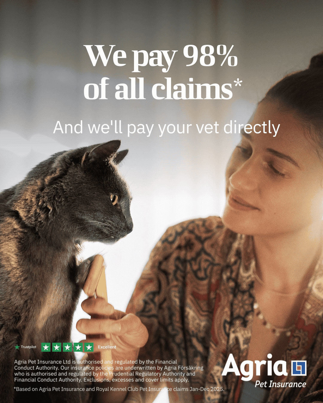 Agria Pet Insurance Facebook ad: Use code LOVE for a FREE luxury hamper.