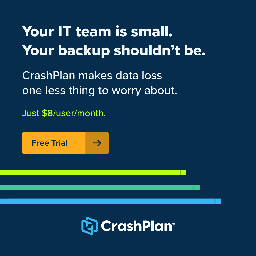 CrashPlan Facebook ad: Close the Gaps. Secure Every File.