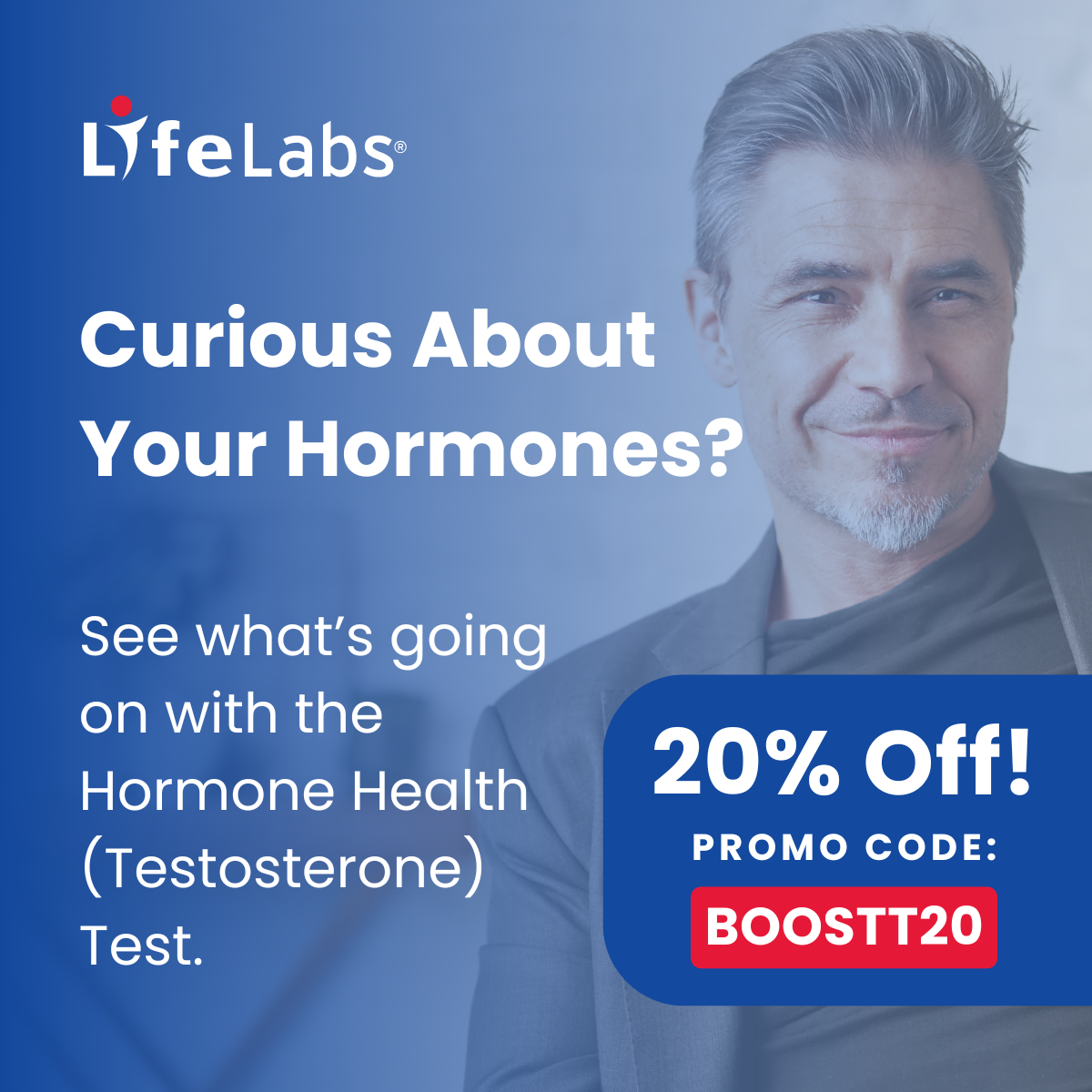 LifeLabs Facebook ad: Testosterone Testing by LifeLabs
