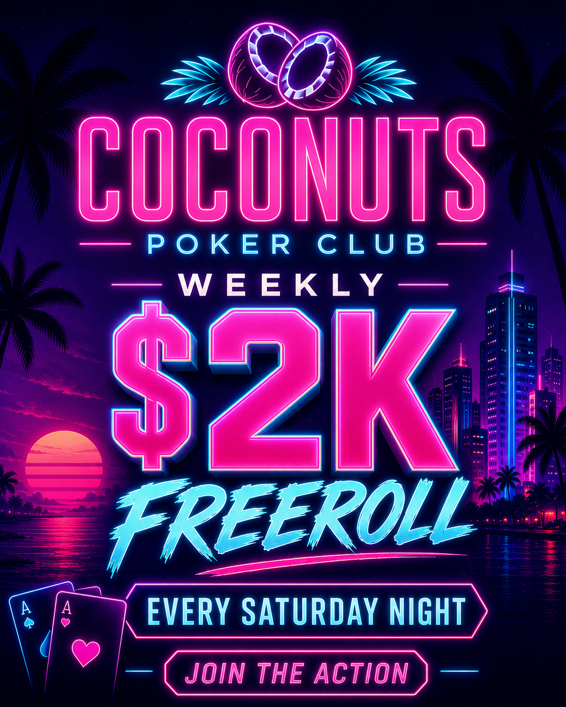 Coconuts Club Poker Facebook ad from Aug 1, 2026
