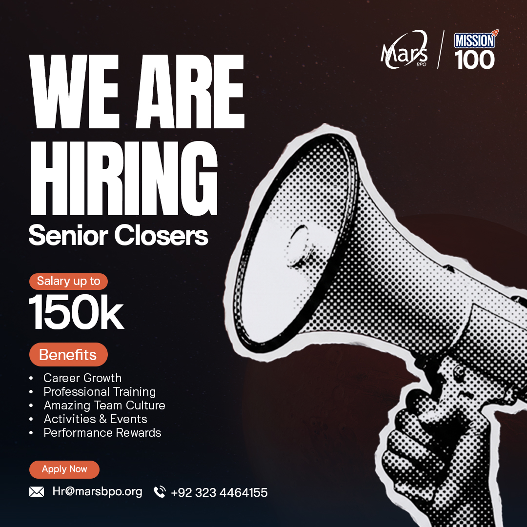 MARS BPO Pvt Ltd - Official Facebook ad: Hiring Call Center Closers!