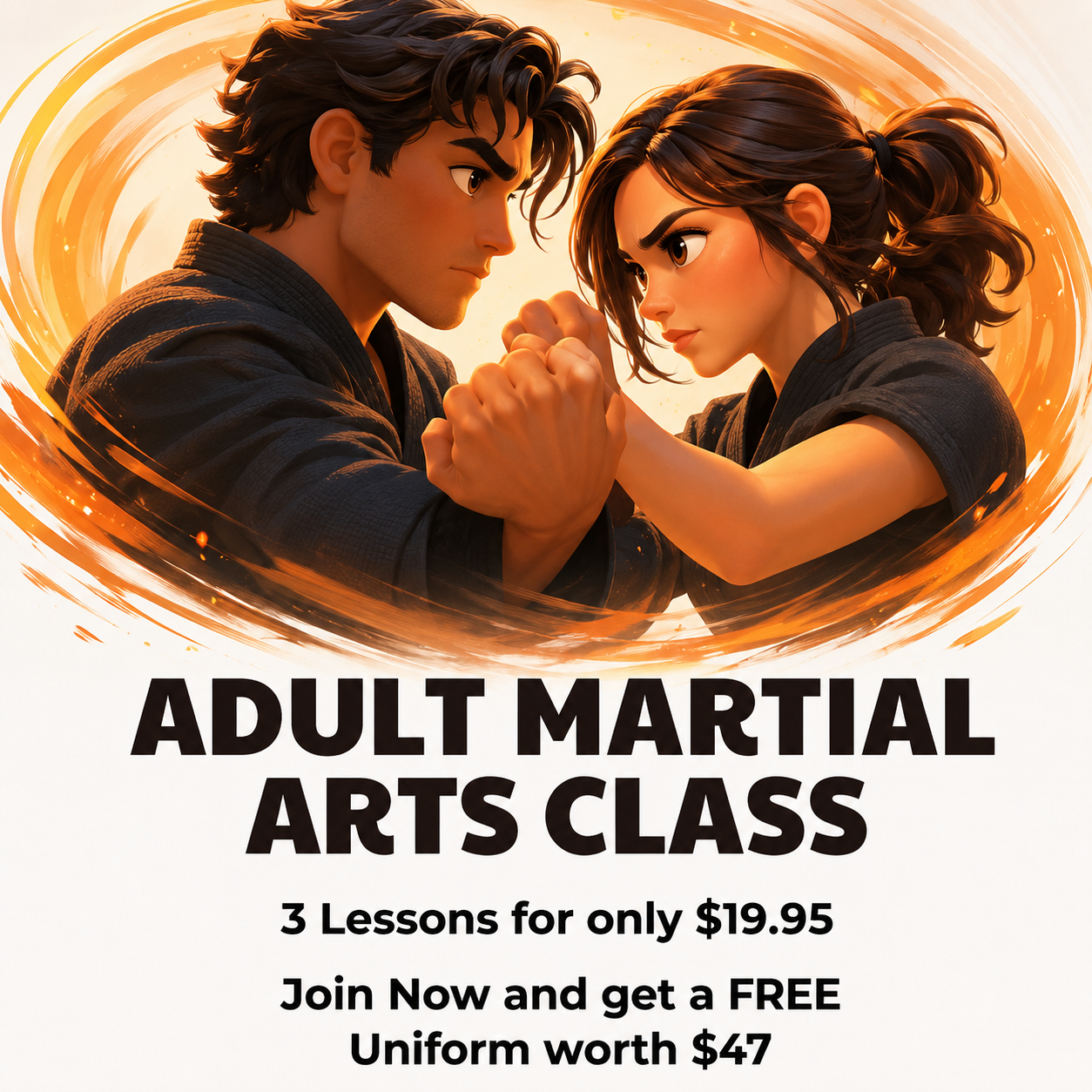 Cutting Edge Martial Arts Academy Facebook ad: FREE Martial Arts Trial Class