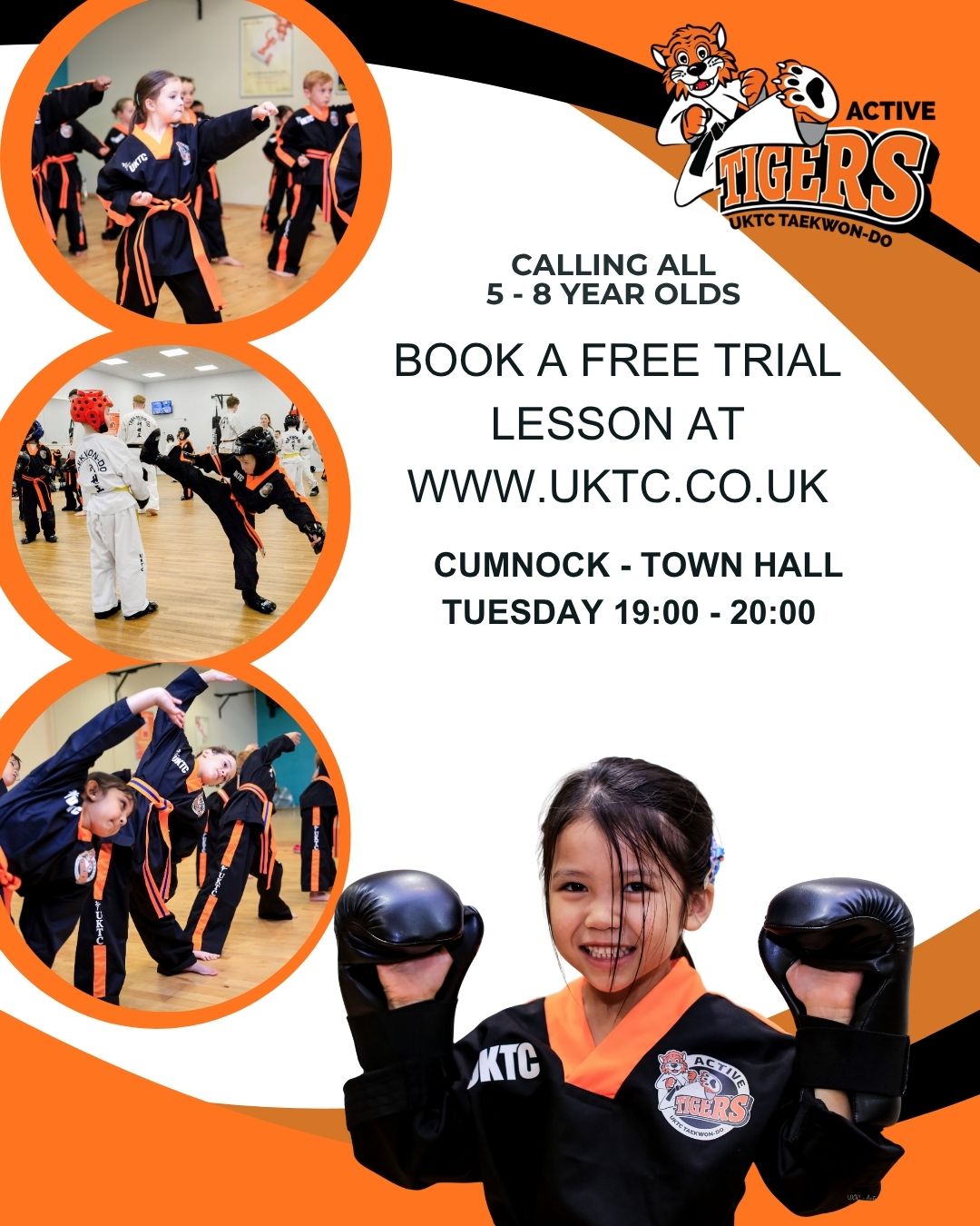 UKTC Taekwon-Do & Little Tiger Cubs Facebook ad: BUILD CONFIDENCE & GET ACTIVE IN CUMNOCK!