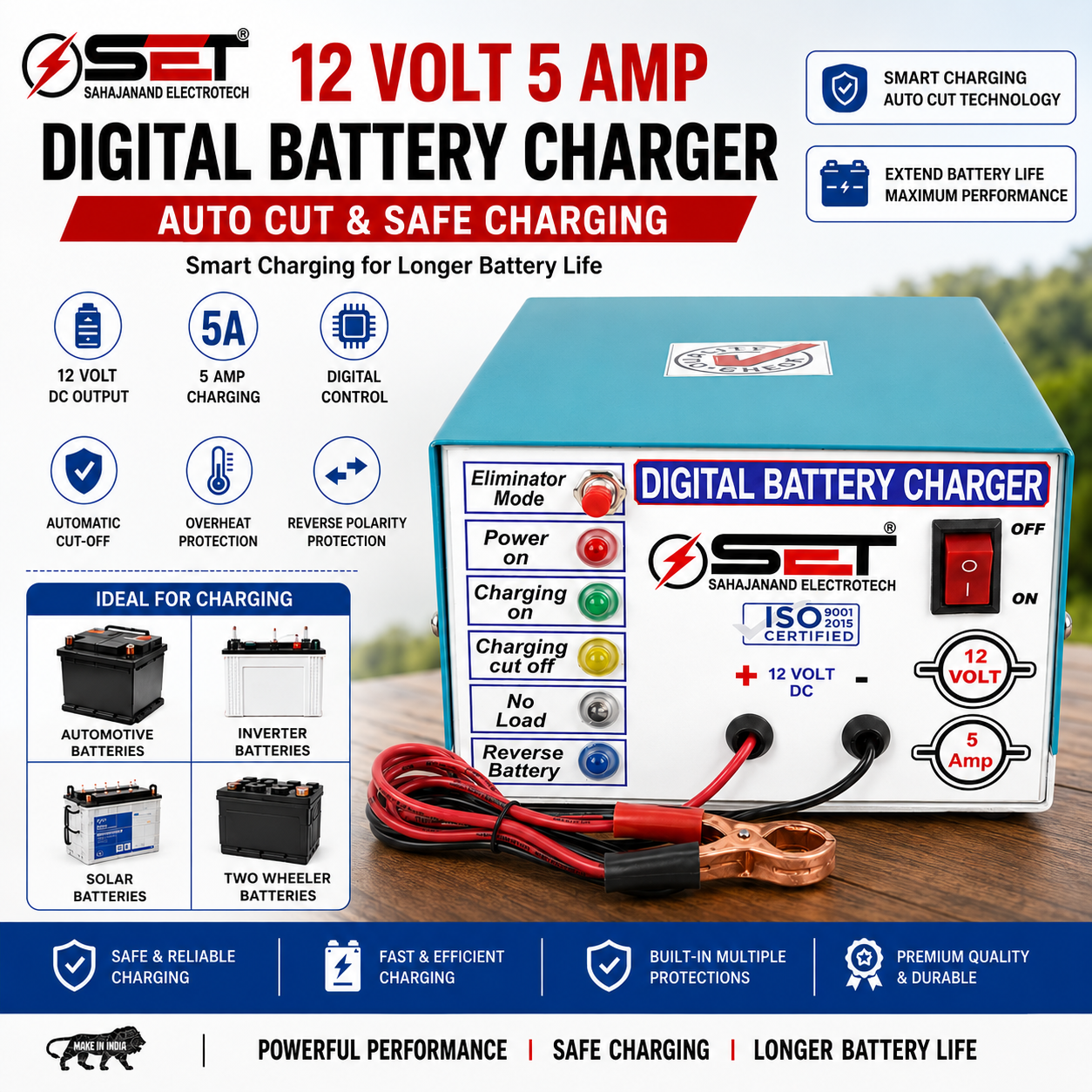 Sahajanand Electrotech Facebook ad: Buy Set 12V 5A Digital Battery Charger
