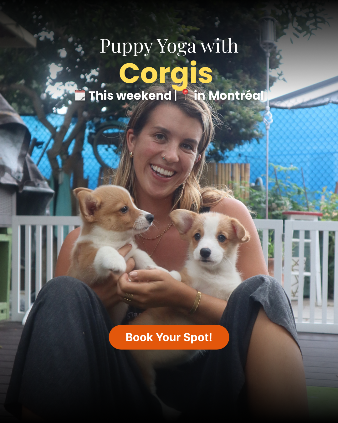 Puppy Yoga Club Facebook ad