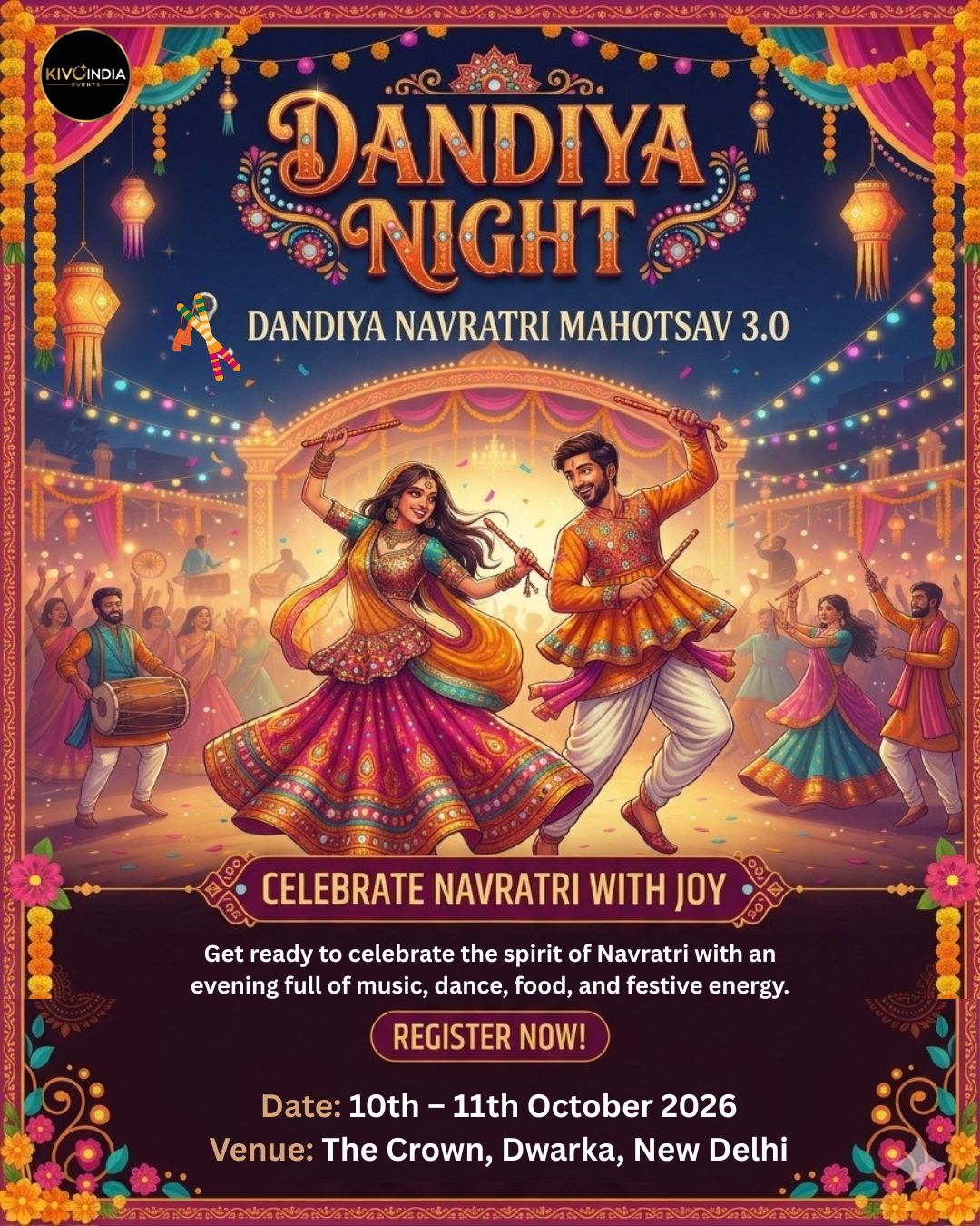EventZuzu Facebook ad: Dandiya Navratri Mahotsav 3.O