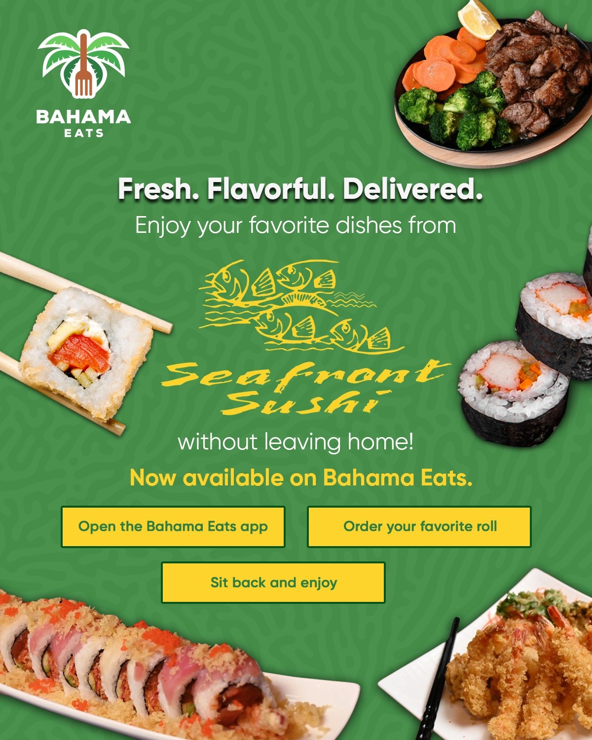 Bahama Eats Facebook ad: Three amazing spots.