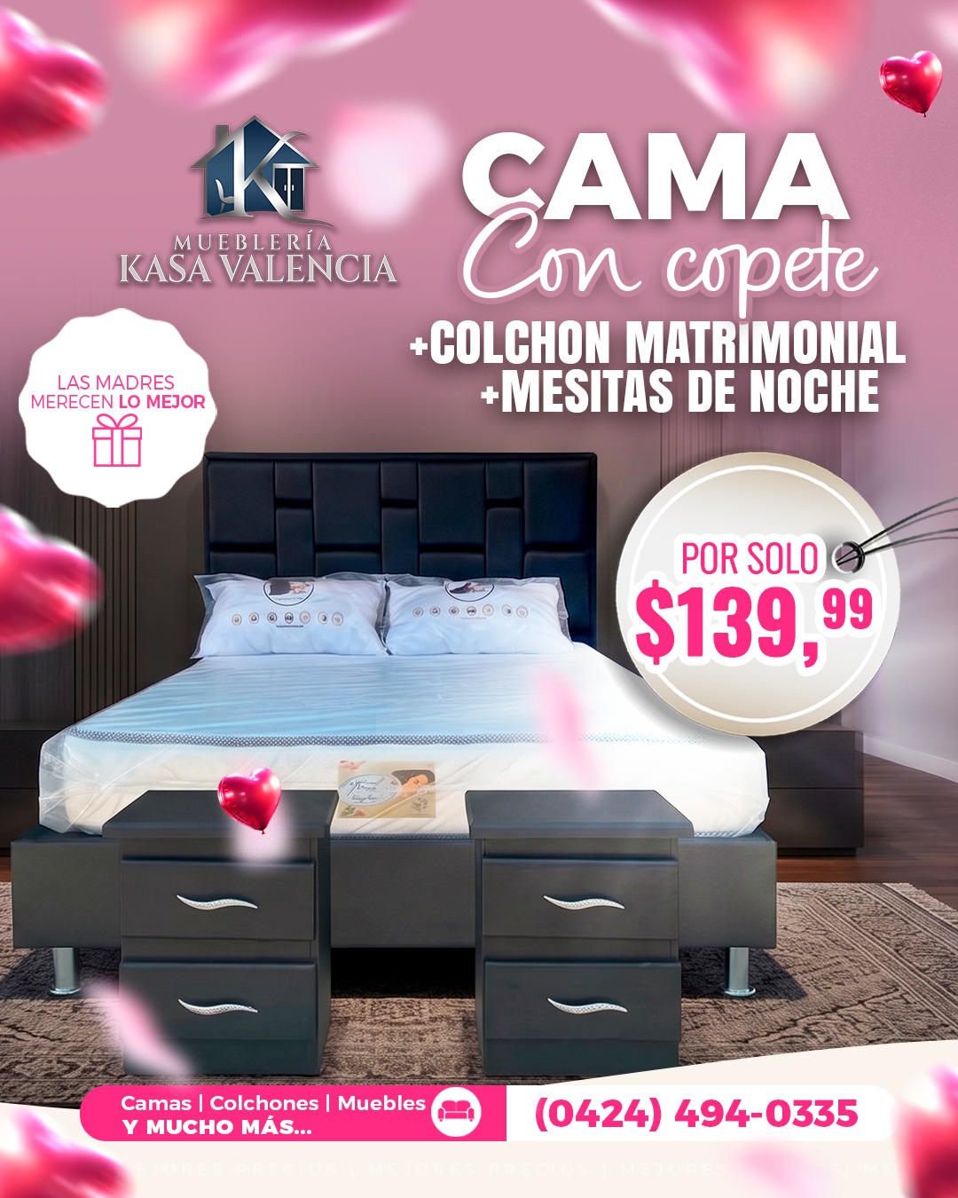 Muebleria Kasa Valencia Facebook ad: EL REGALO PERFECTO PARA MAMÁ: ¡DESCANSO TOTAL!