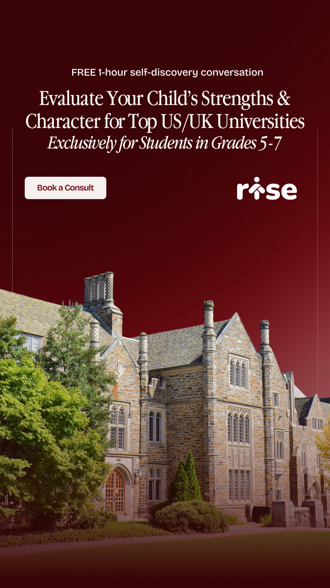 Crimson Education Facebook ad