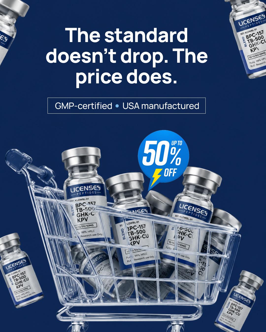 Licensed Peptide Supply Facebook ad: The Sale Doesn't Change The Vial