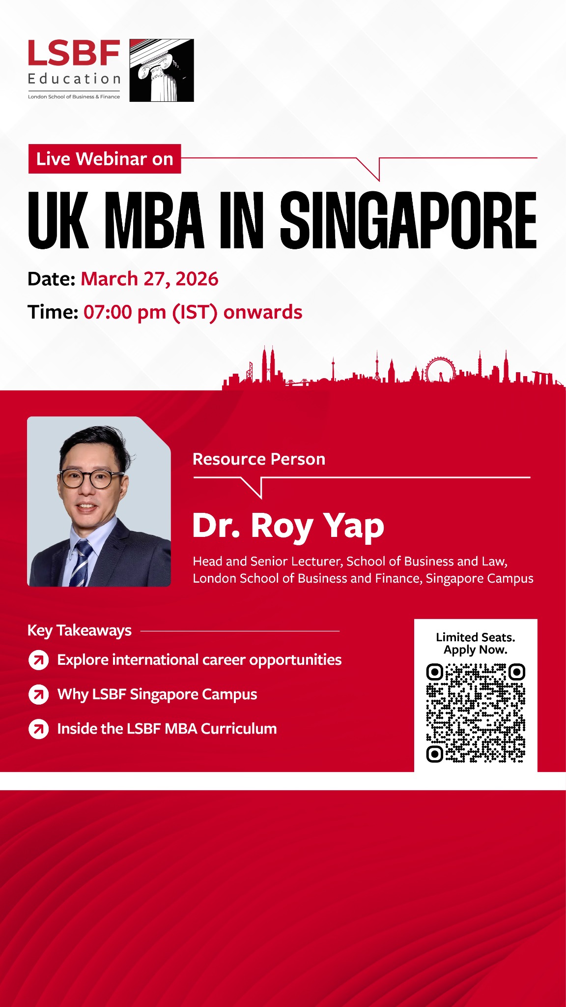 LSBF Singapore Campus Facebook ad