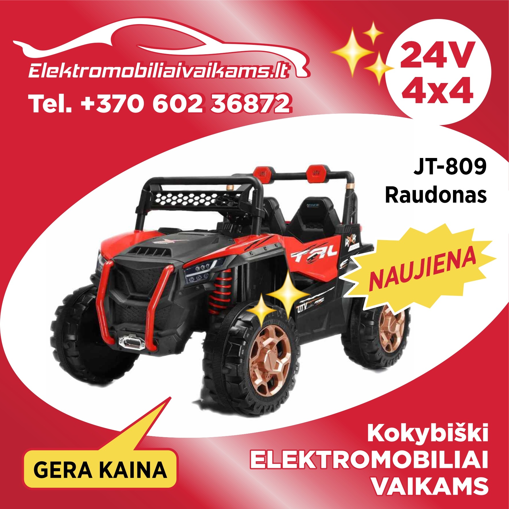 Elektromobiliai vaikams Facebook ad: TIK kokybiški ir sertifikuoti Elektromobiliai VAIKAMS.