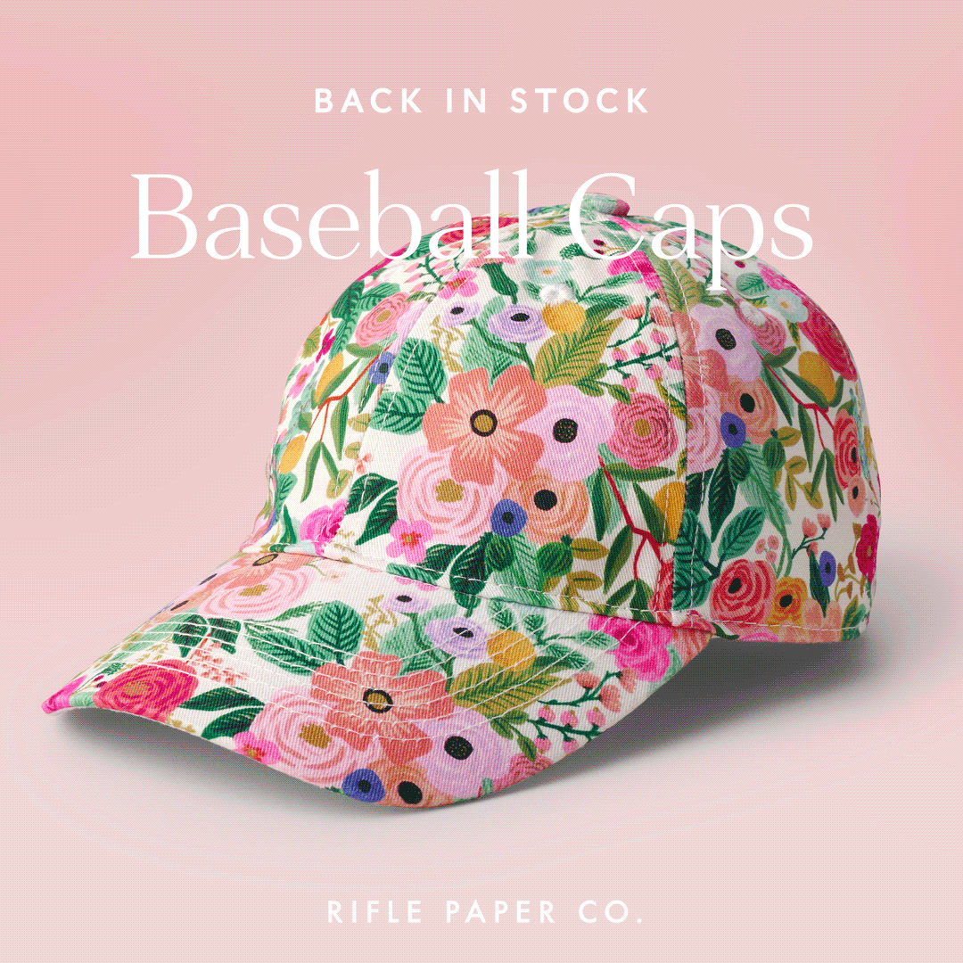 Rifle Paper Co. Facebook ad: Back in Stock