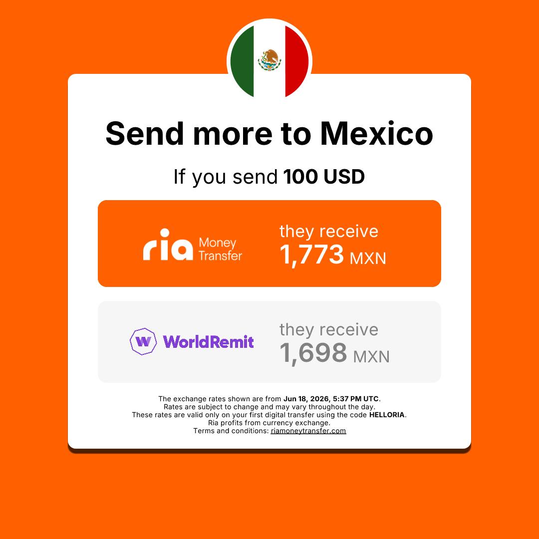 Ria Money Transfer Facebook ad