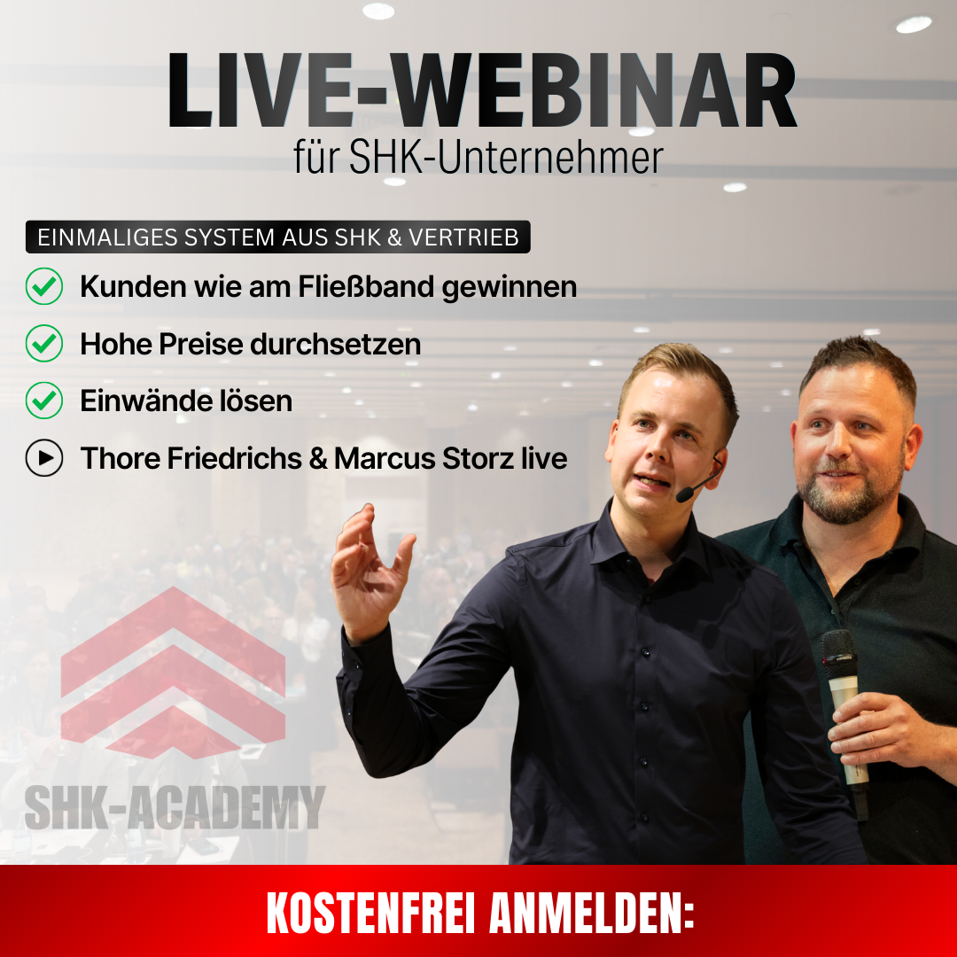 SHK-Academy Facebook ad: SHK Live-Webinar, 18. März, 19 Uhr, kostenfrei