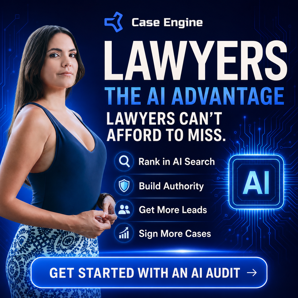 Case Engine Facebook ad: AI Is Recommending Lawyers. Is It Recommending You?